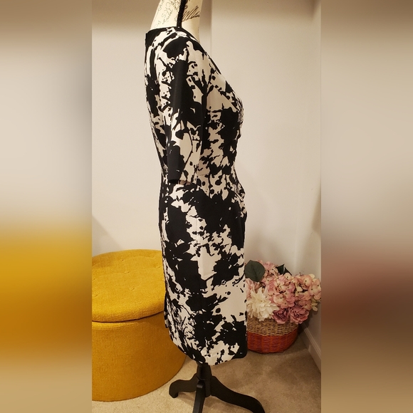 Elegant Black and White Midi Dress - Picture 8 of 11